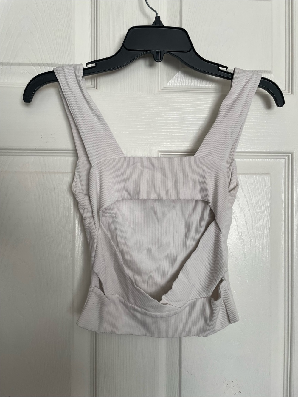 Illa Illa Women’s size Medium Crop Tank Top Square Neck Off White